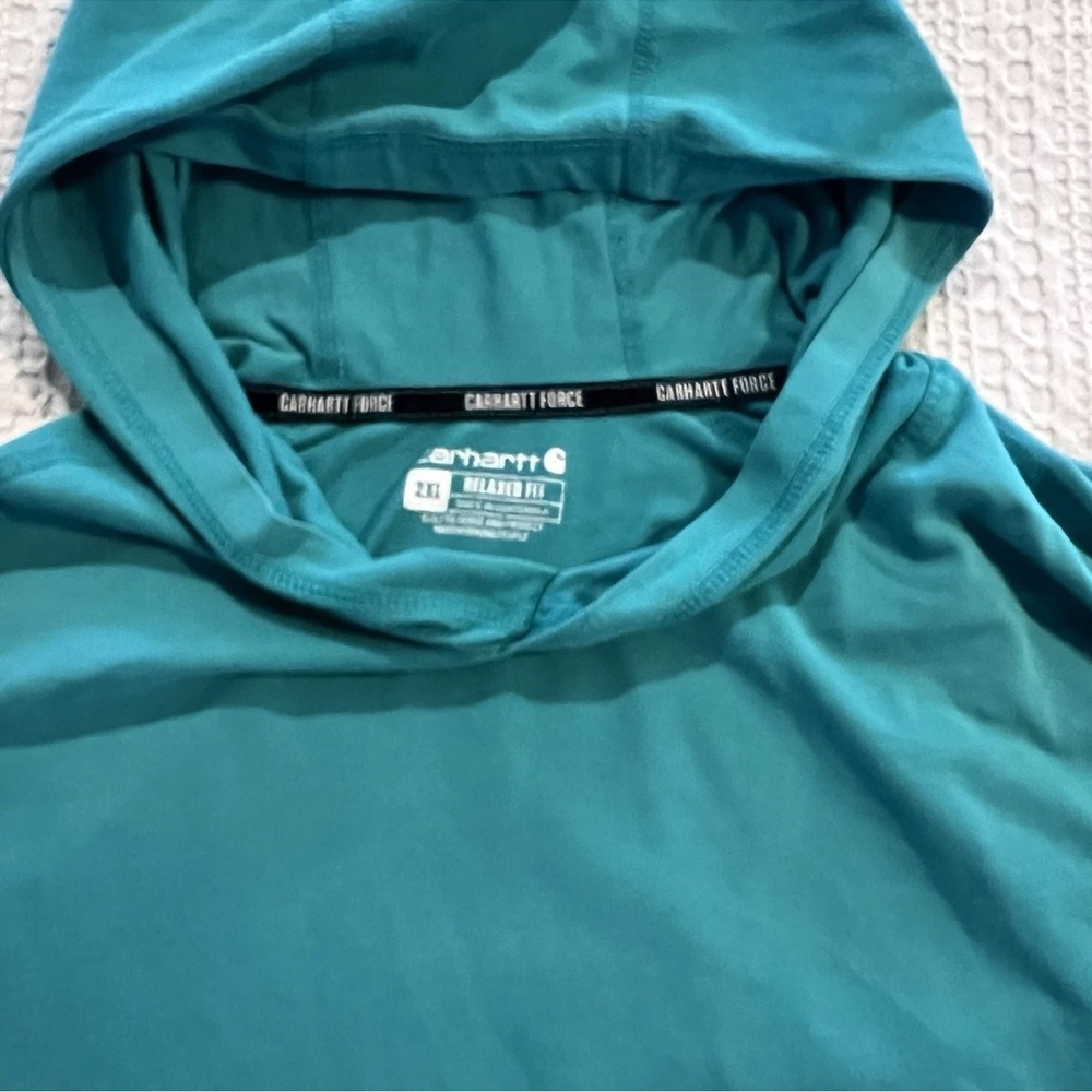 Carhartt Men’s Shirt Lot of 2 Size 2XL White Henley & Hooded Long Sleeve - Picture 7 of 9